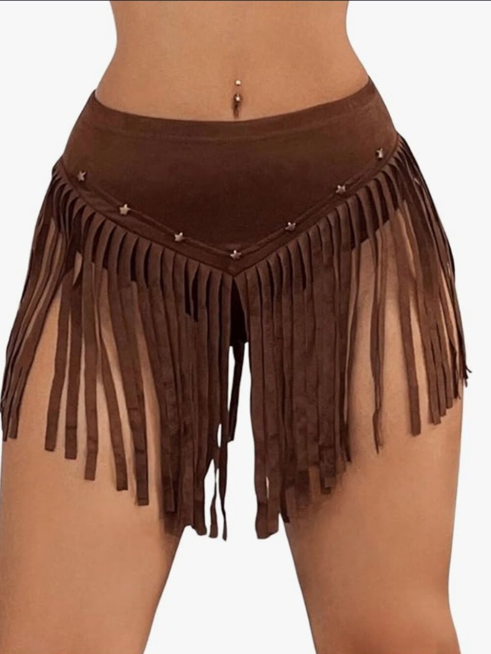 Women's Beaded Fringe Trim Mini Skirt - Picture 5 of 5